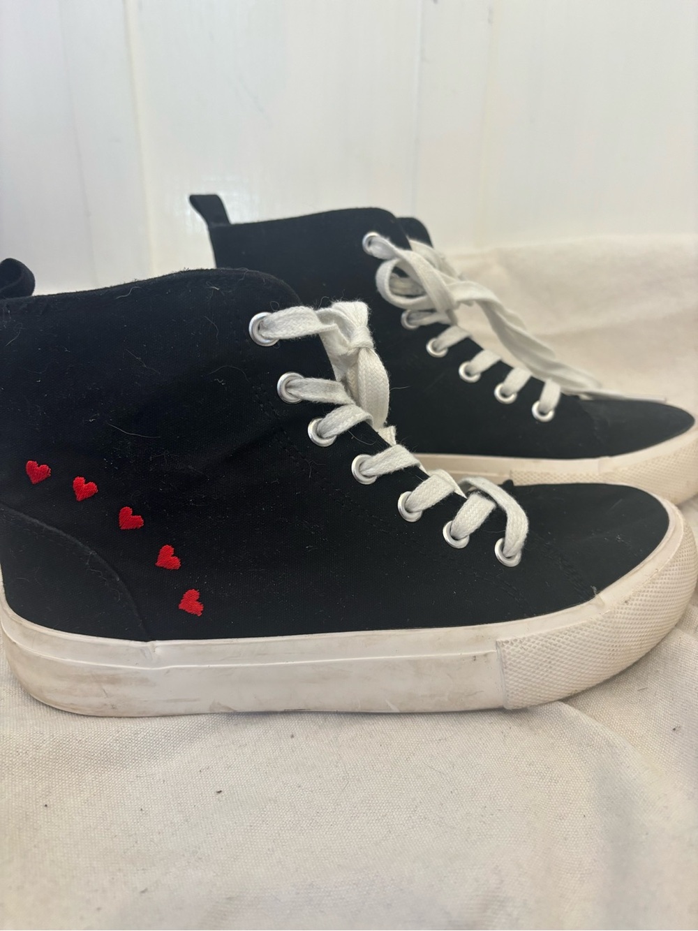 torrid Black High-Top Sneakers with Red Heart Accent
